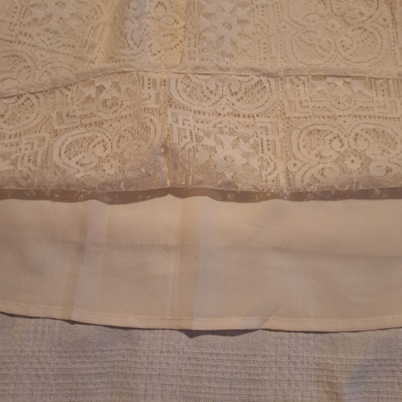 Dressbarn Roz & Ali women's size XL Cream with lace accent knit shirt, New - Picture 5 of 5